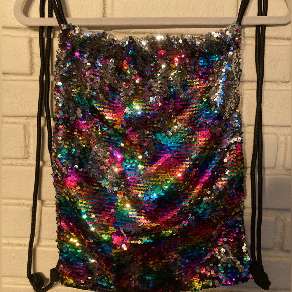 Reversible Sequins Drawstring backpack